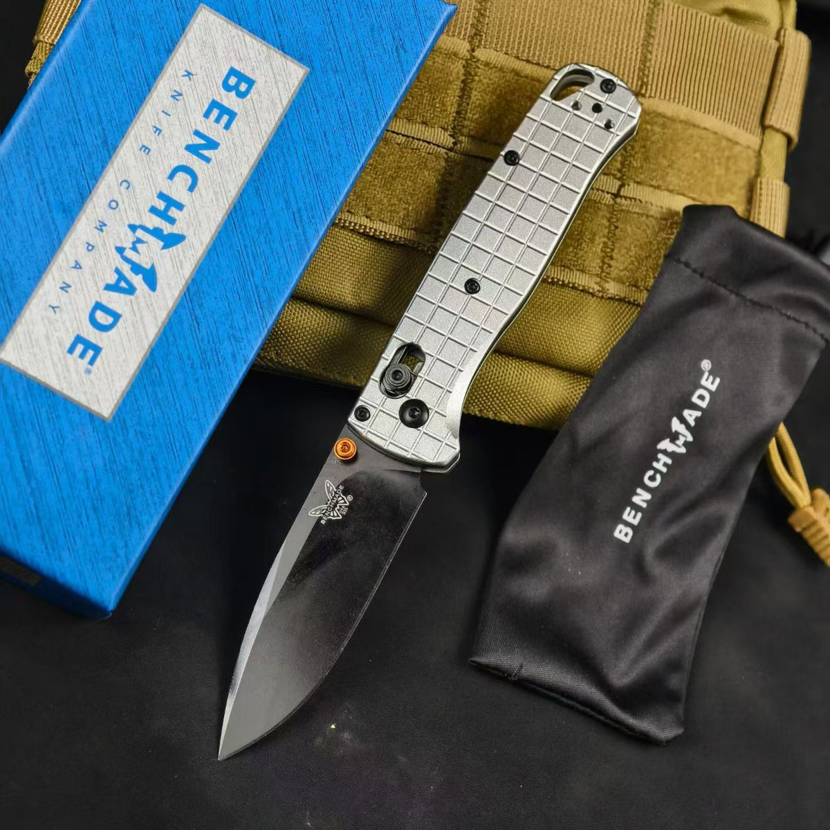 Benchmade Bugout 535BK-4 – Limited Edition Checkered Aluminum Handle Folding Knife