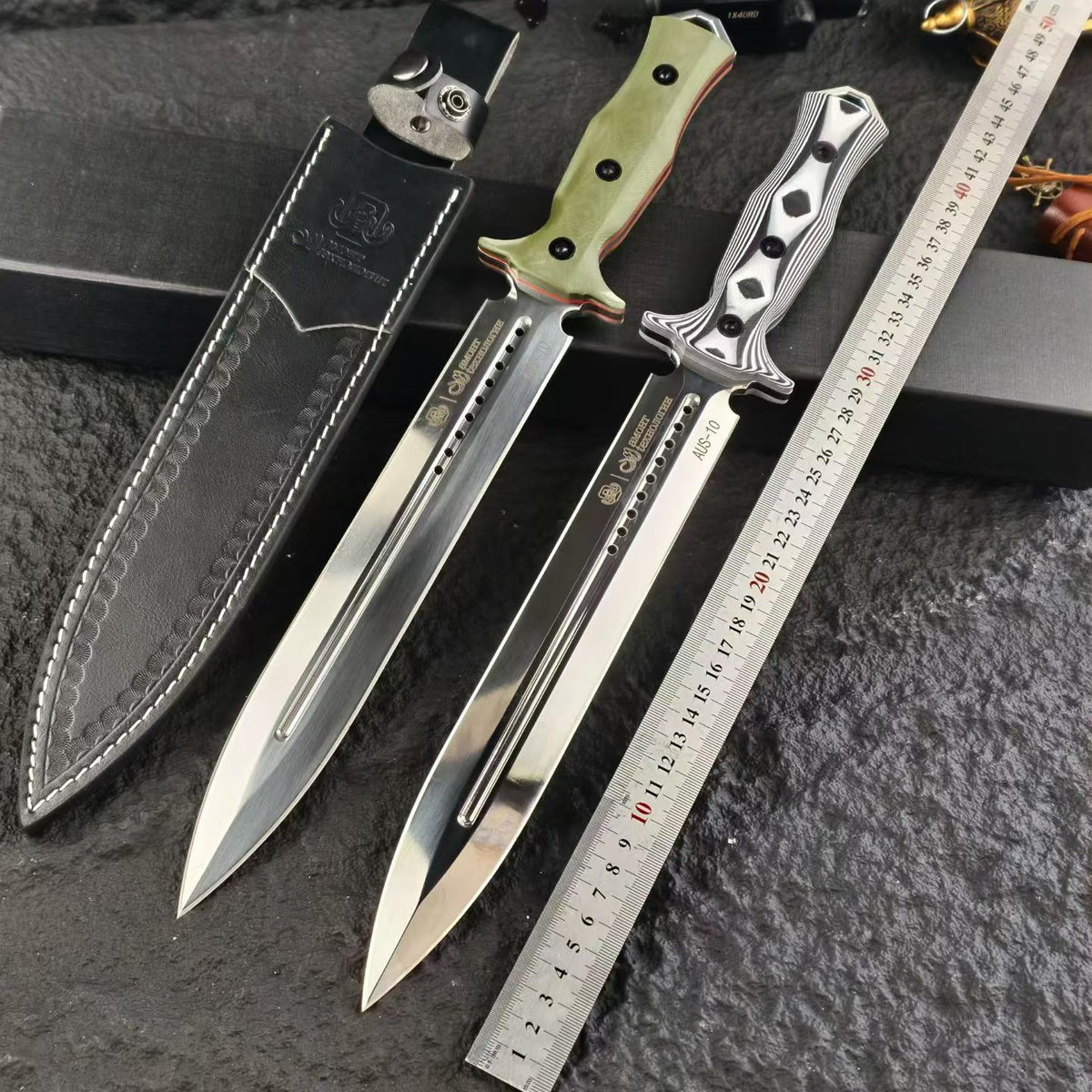 Mammoth Bass Double-Edged Tactical Dagger – Full-Tang Fixed Blade Knife