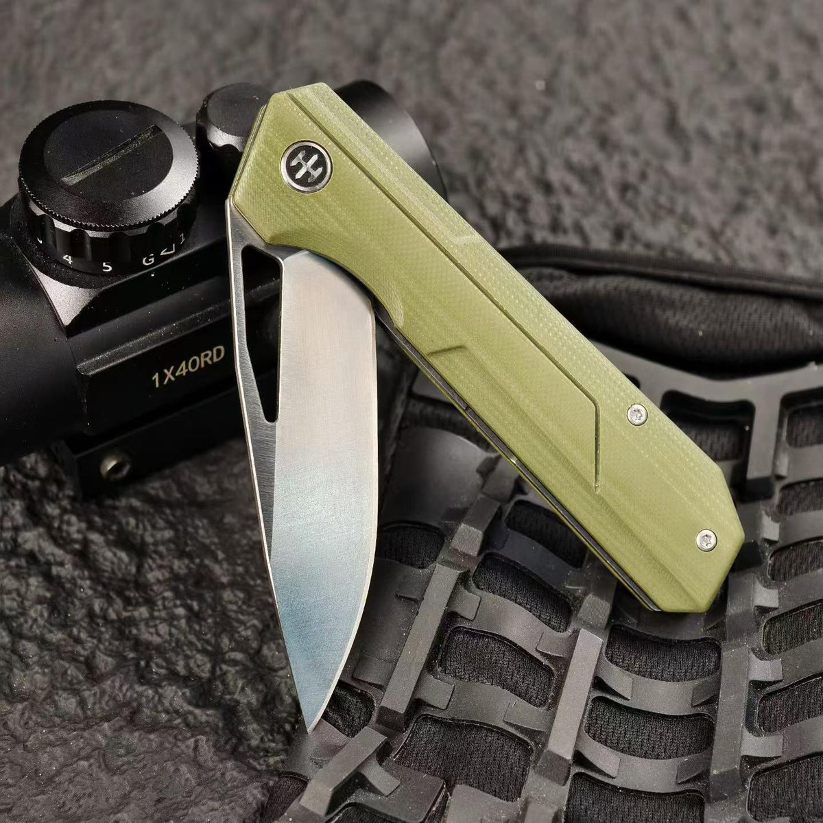 Green Demon DC53 Tactical Folding Knife – Minimalist Industrial Design