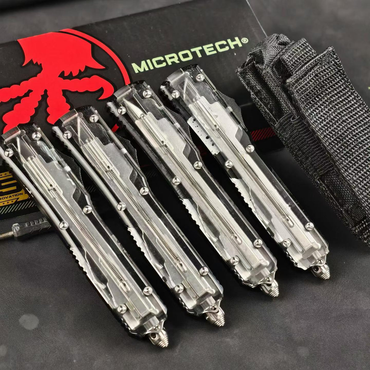 Microtech Ultratech UT85 – OTF Automatic Knife with Translucent White Handle