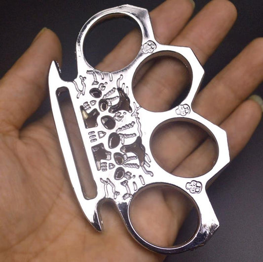 Ghost - Solid Brass Knuckles Duster For Self Defense Window Breaker EDC Supplies