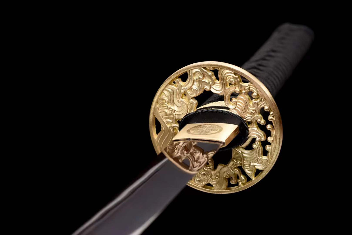 Hand Forged Japanese Samurai Katana Naraka:Bladepoint Pattern Steel Blade baking blue