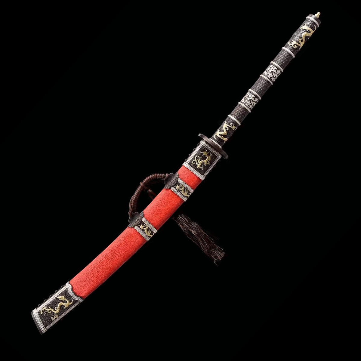 Red Fishskin Wootz steel Kangxi Great Sword