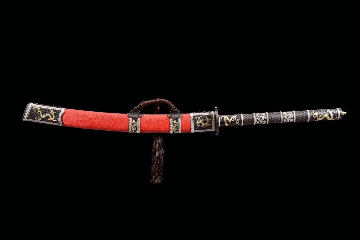 Red Fishskin Wootz steel Kangxi Great Sword