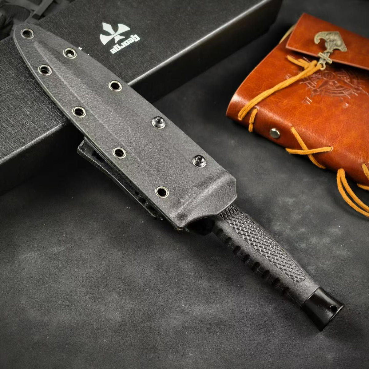 Spartan × Les George Collaboration Double-Edged Tactical Fixed Blade Knife