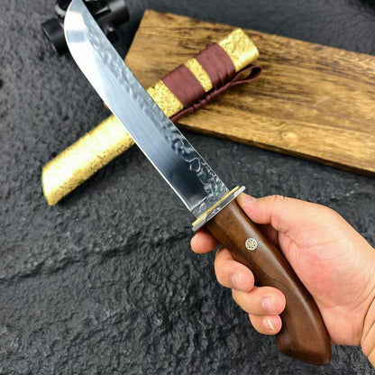 Dragon Brocade Gold-Accented Short Katana – Hand-Forged Outdoor Wakizashi Sword