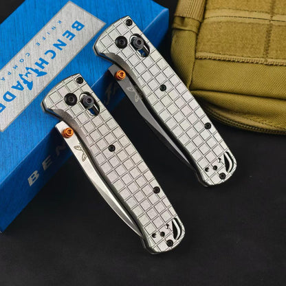 Benchmade Bugout 535BK-4 – Limited Edition Checkered Aluminum Handle Folding Knife