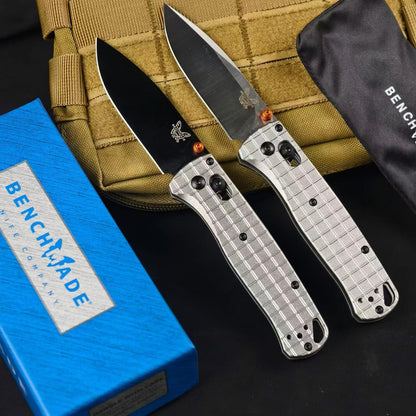 Benchmade Bugout 535BK-4 – Limited Edition Checkered Aluminum Handle Folding Knife