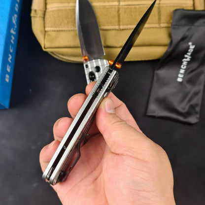 Benchmade Bugout 535BK-4 – Limited Edition Checkered Aluminum Handle Folding Knife