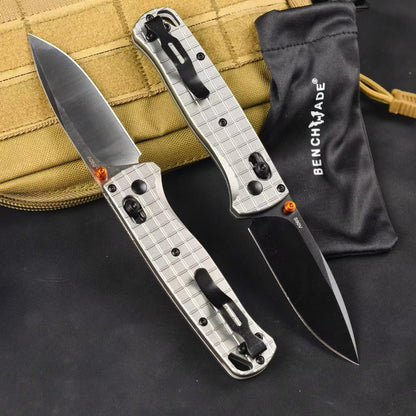 Benchmade Bugout 535BK-4 – Limited Edition Checkered Aluminum Handle Folding Knife
