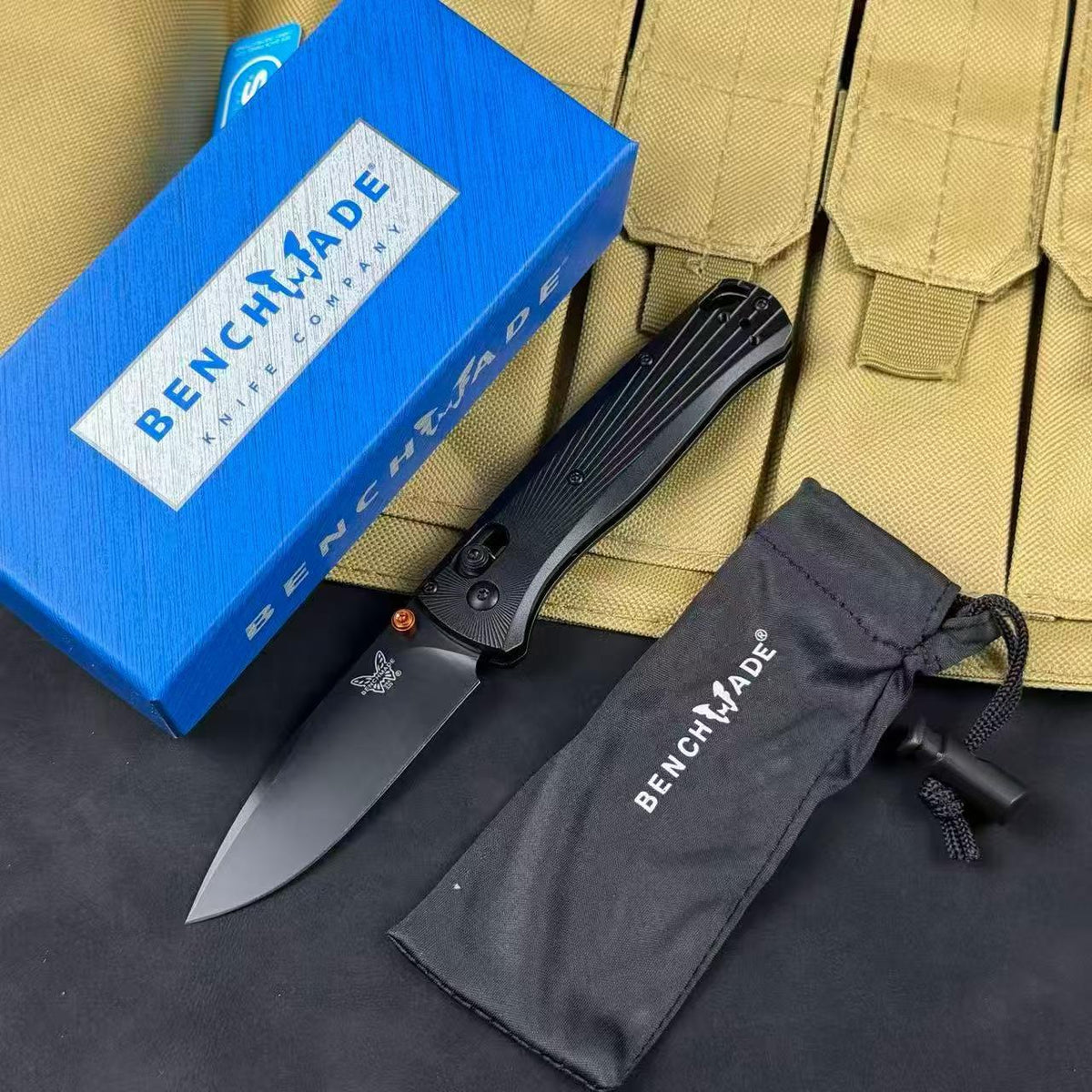 Benchmade Bugout 535 – Radial Pattern Aluminum Handle Folding Knife