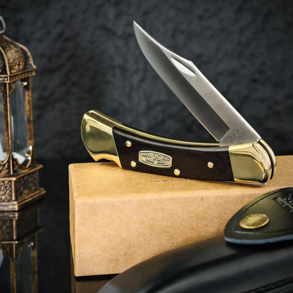 BUCK 110 50th Anniversary Commemorative Edition – Ebony Wood Handle Folding Knife