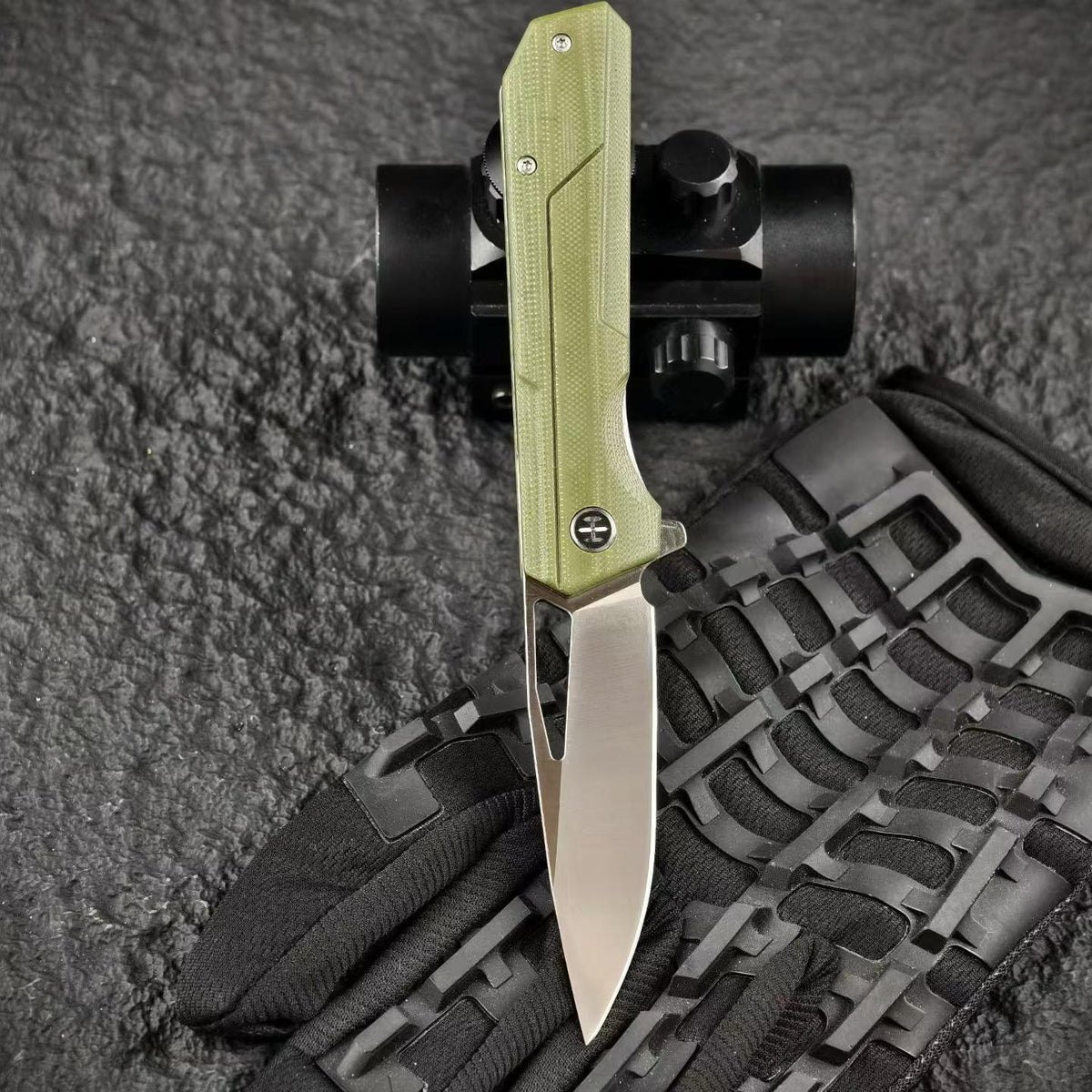Green Demon DC53 Tactical Folding Knife – Minimalist Industrial Design