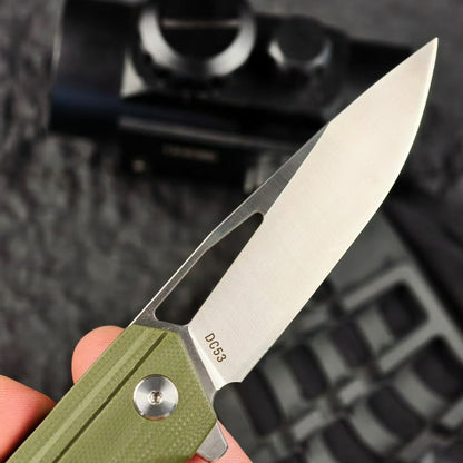 Green Demon DC53 Tactical Folding Knife – Minimalist Industrial Design