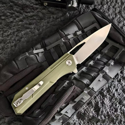 Green Demon DC53 Tactical Folding Knife – Minimalist Industrial Design