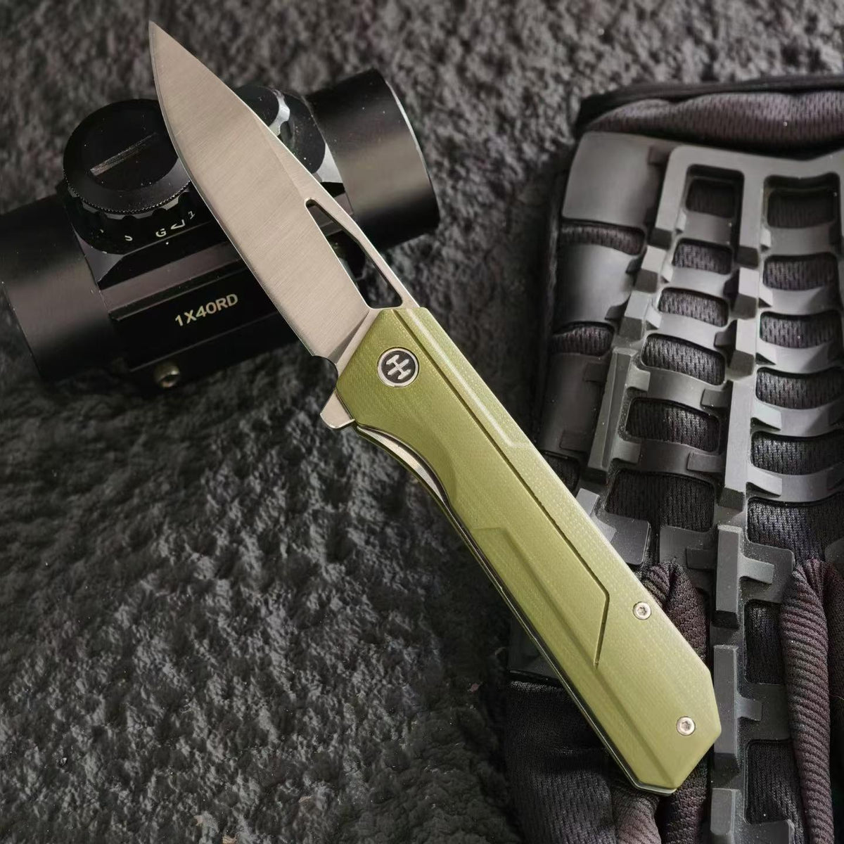 Green Demon DC53 Tactical Folding Knife – Minimalist Industrial Design