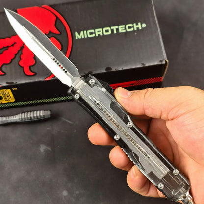 Microtech Ultratech UT85 – OTF Automatic Knife with Translucent White Handle