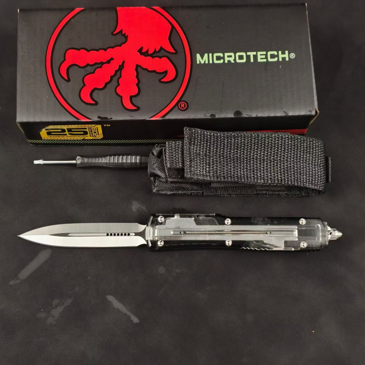 Microtech Ultratech UT85 – OTF Automatic Knife with Translucent White Handle