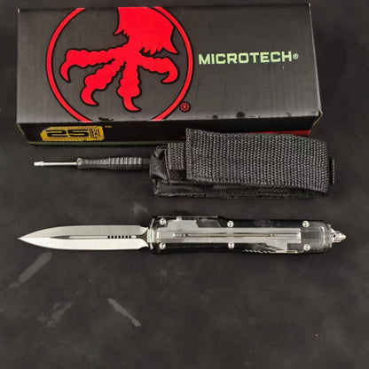 Microtech Ultratech UT85 – OTF Automatic Knife with Translucent White Handle