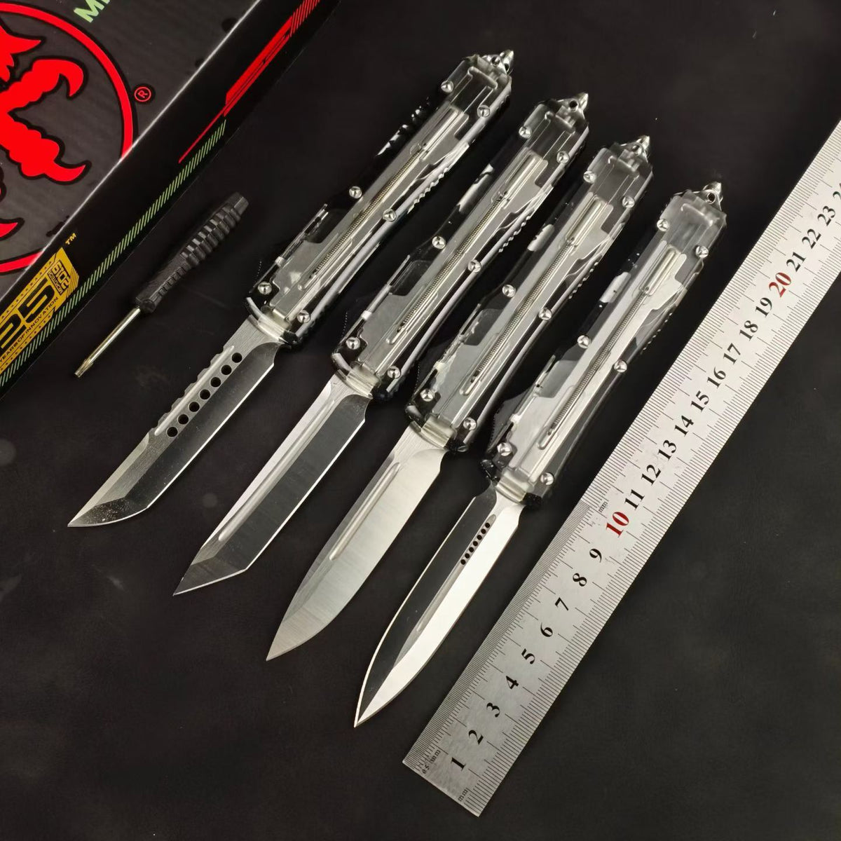 Microtech Ultratech UT85 – OTF Automatic Knife with Translucent White Handle