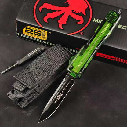 Microtech UTX-85-Style OTF Automatic Knife – Translucent Green Handle (Replica)