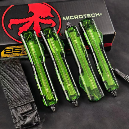 Microtech UTX-85-Style OTF Automatic Knife – Translucent Green Handle (Replica)