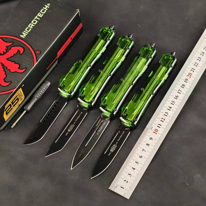 Microtech UTX-85-Style OTF Automatic Knife – Translucent Green Handle (Replica)