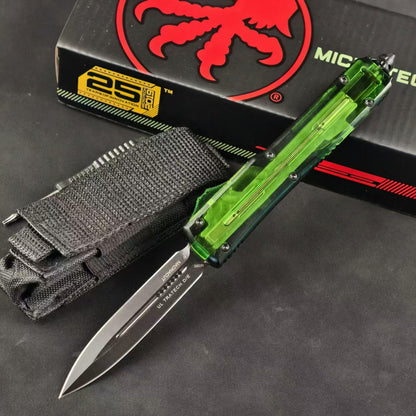 Microtech UTX-85-Style OTF Automatic Knife – Translucent Green Handle (Replica)