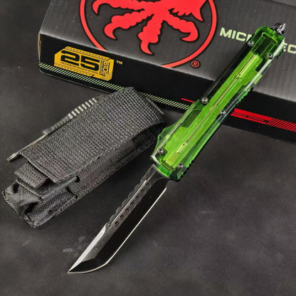 Microtech UTX-85-Style OTF Automatic Knife – Translucent Green Handle (Replica)