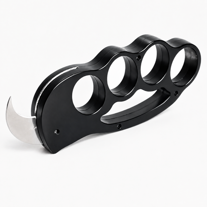 Brass Knuckles with Switchbalde Karambit Knife
