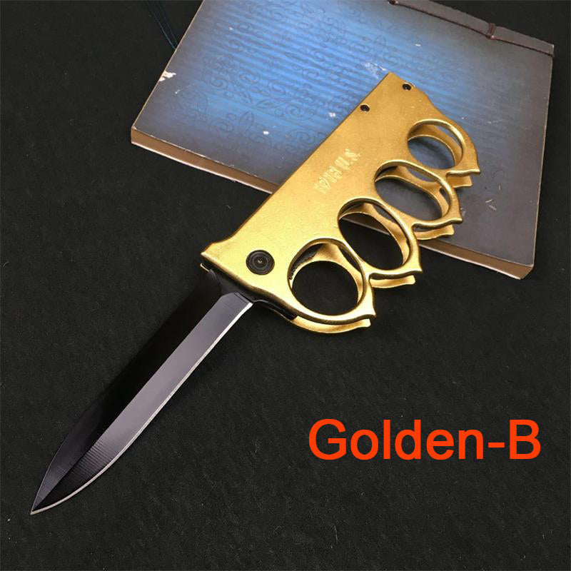 WWI 1918 Trench Knife Folder Spring Assist Knuckle Knife