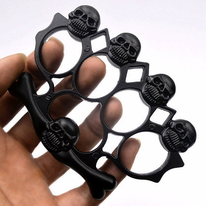 Strong Metal Brass Knuckle Duster Skull Style Four Finger Tiger Outdoor Camping Safety Defense Pocket EDC Tool
