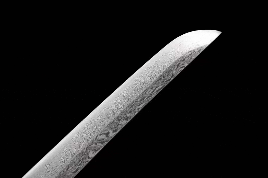 Damascus Samurai Katana [Silver Dragon Fighting Sword]