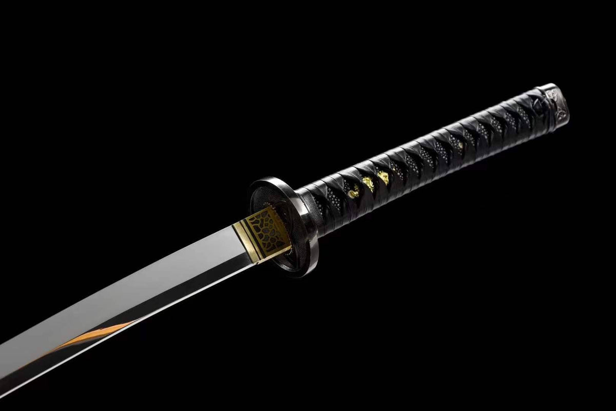 Hand Forged Anime Katana Walking Dead Mirror polishing-Black