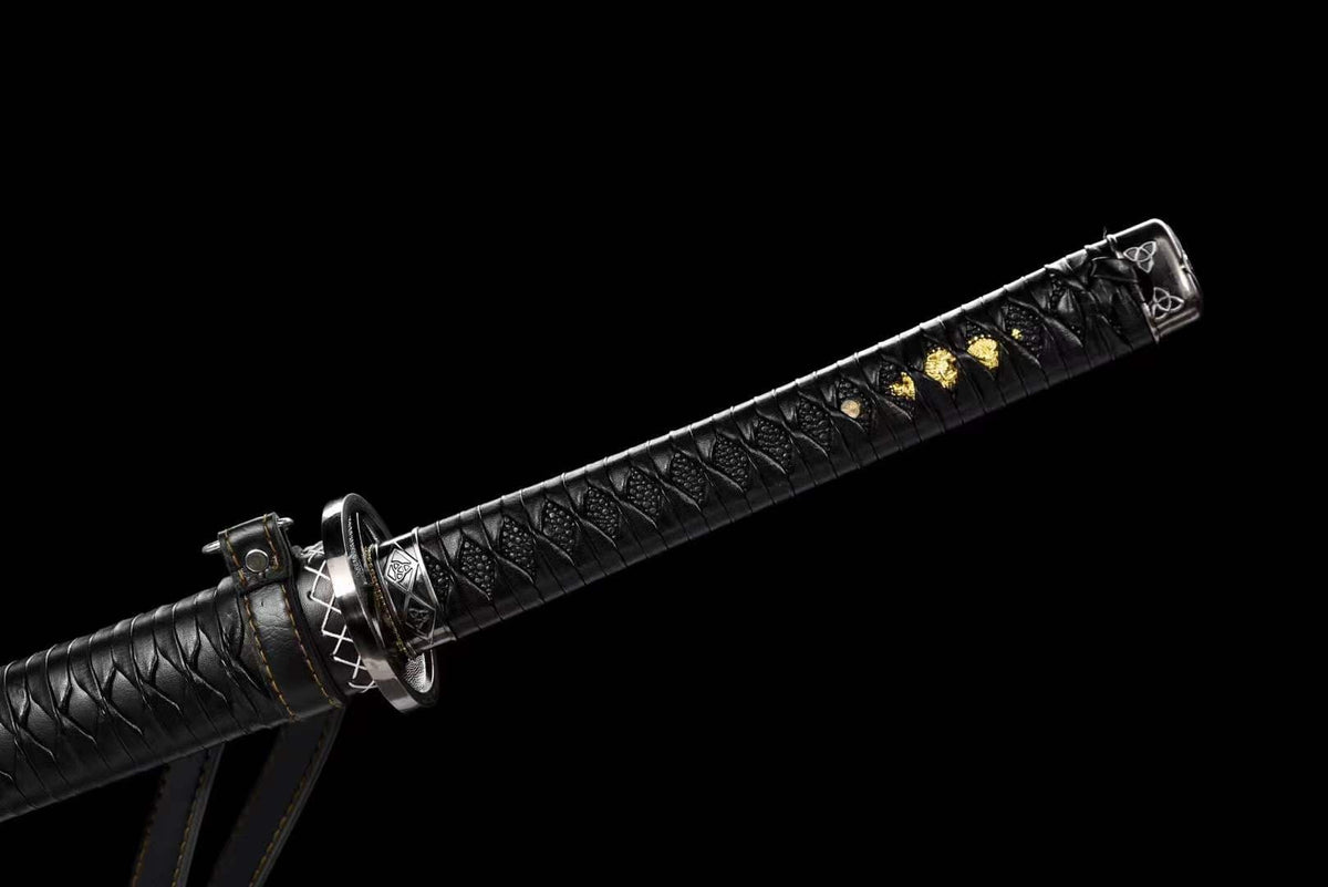 Hand Forged Anime Katana Walking Dead Mirror polishing-Black