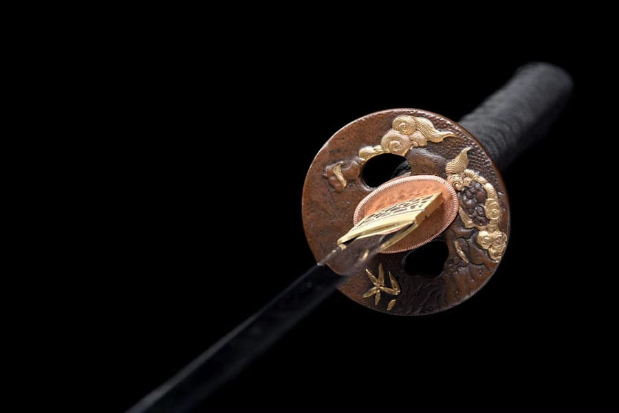 Hand Forged Japanese Samurai Katana Auspicious Clouds &Beasts T10 Turns the soil to burn blade