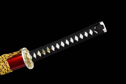 Hand Forged Japanese Samurai Katana Confidante Pattern Steel Hammered Texture