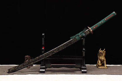 Hand Forged Japanese Samurai Katana Dark Knight T10 Burned edge Hand grinding
