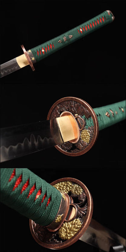 Hand Forged Japanese Samurai Katana Dark Knight T10 Burned edge Hand grinding
