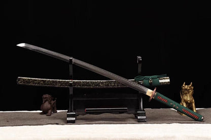 Hand Forged Japanese Samurai Katana Dark Knight T10 Burned edge Hand grinding