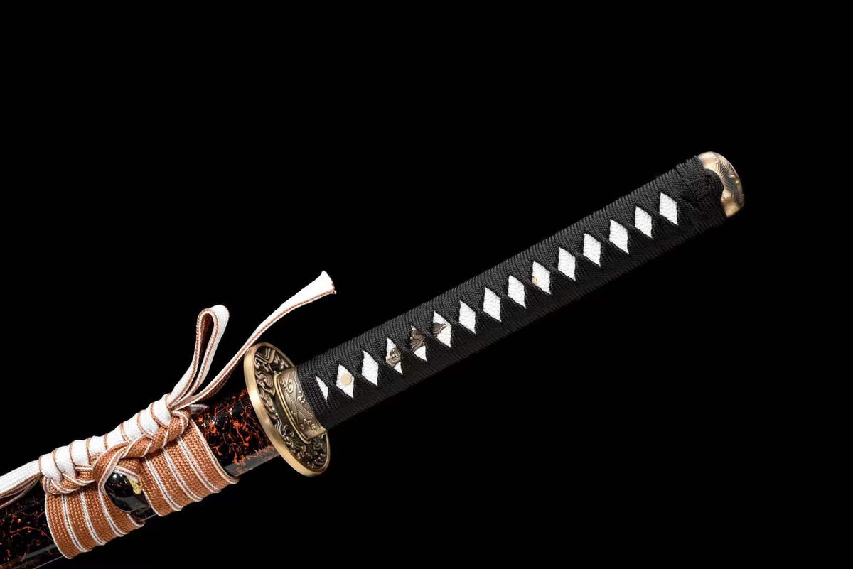 Hand Forged Japanese Samurai Katana Desert T10 Turns the soil to burn blade