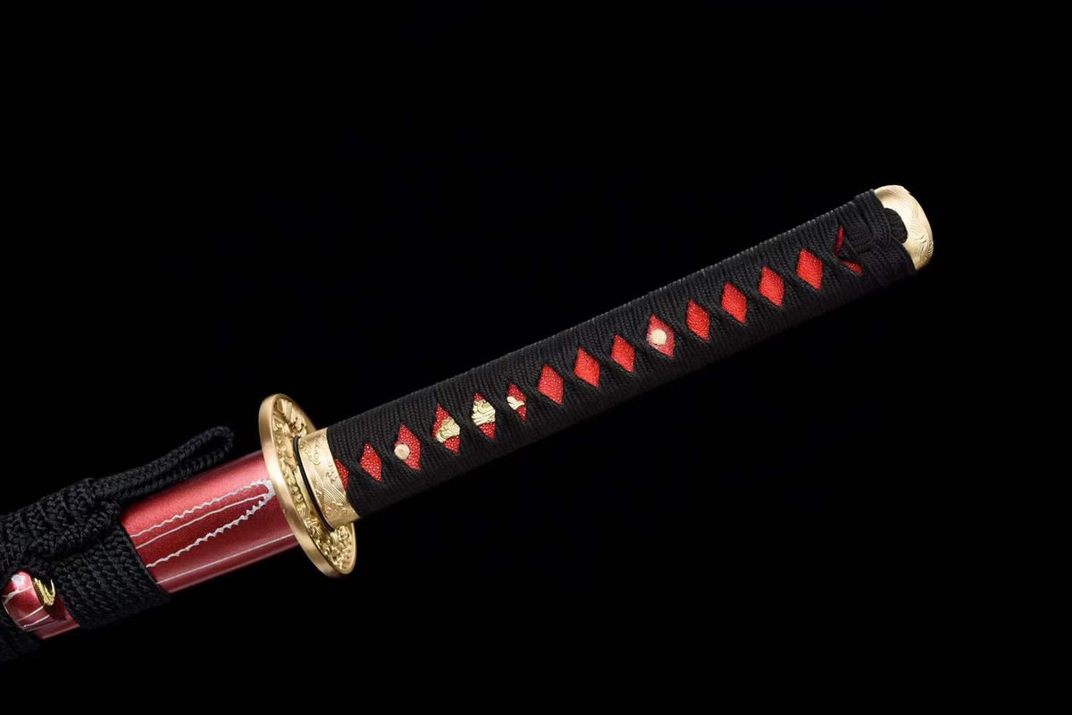 Hand Forged Japanese Samurai Katana Naraka：Bladepoint Pattern Steel Blade baking blue