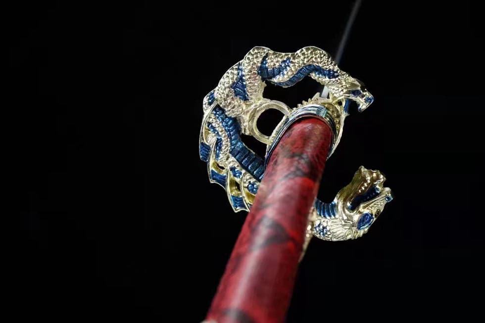 Hand Forged Japanese Samurai Katana Silver Dragon Knight High-performance Manganese Steel