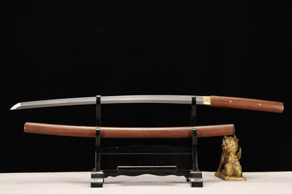 Hand Forged Japanese Samurai Katana T10 Burning edge Rosewood One-piece forging