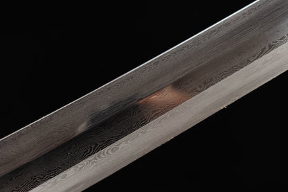 Hand Forged Japanese Samurai Katana Yama T8 carbon tool steel Yellow engraved knife sheath