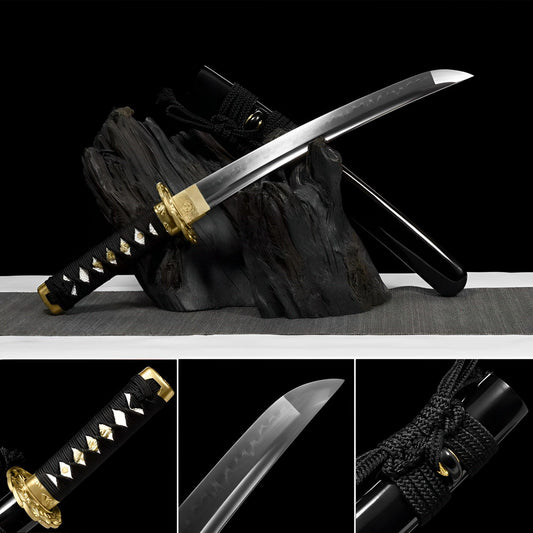 Hand Forged Japanese Short knife Yoshioka T10 Turns the soil to burn blade