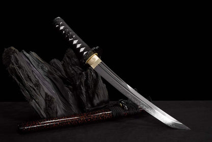 Hand Forged Japanese Tanto Naruto Short Sword T10 Turns the soil to burn blade