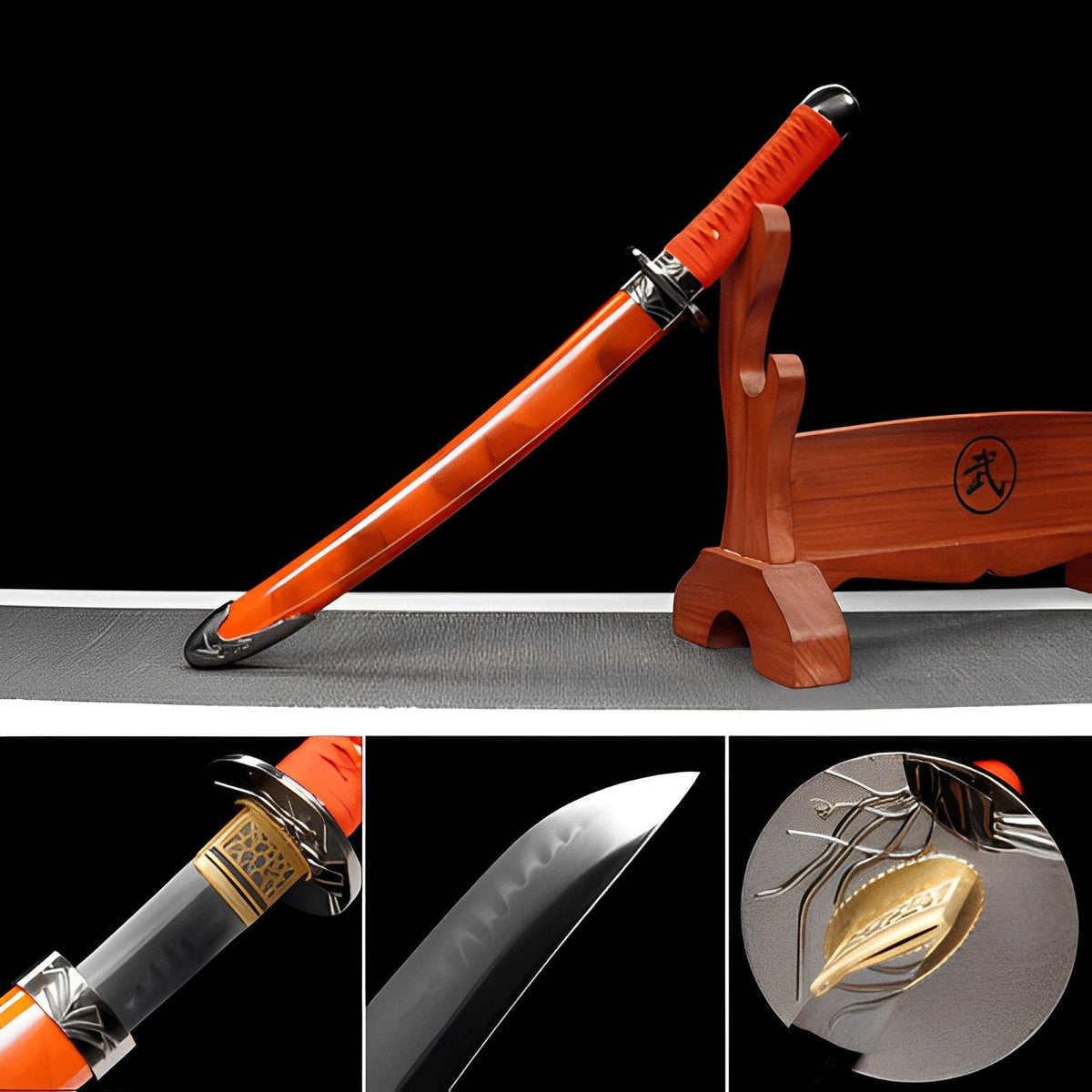 Hand Forged Japanese Tanto Red Sky Short Sword T10 Turns the soil to burn blade