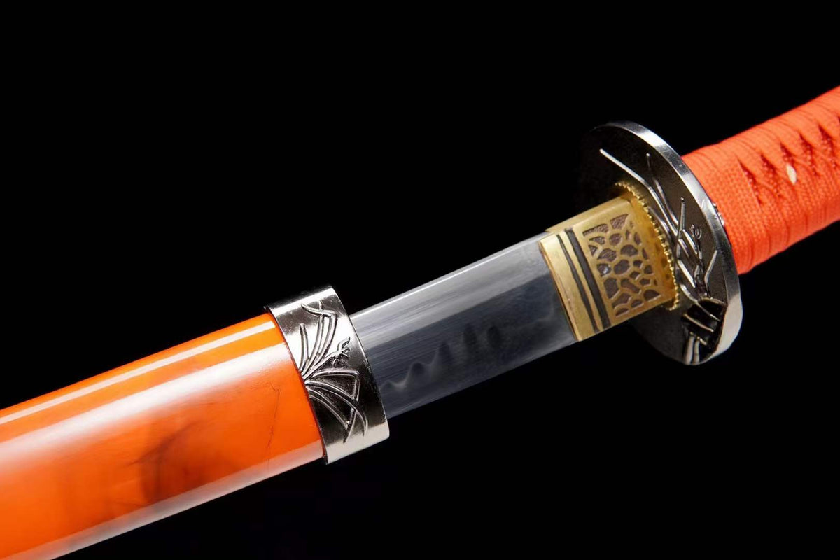 Hand Forged Japanese Tanto Red Sky Short Sword T10 Turns the soil to burn blade