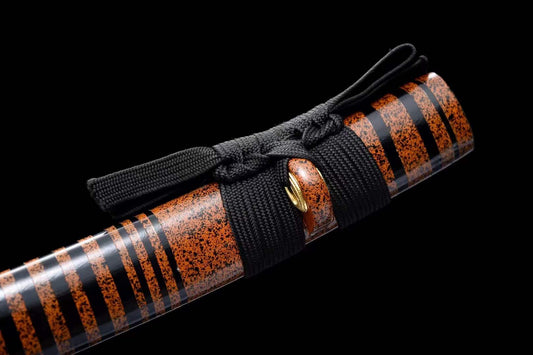 Hand Forged Japanese Tanto Storm Short Sword Manganese Steel Blackened blades